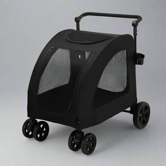 Poussette pour Chien - StrollyPet™ - Noir - La Maison Ideale Des Chiens
