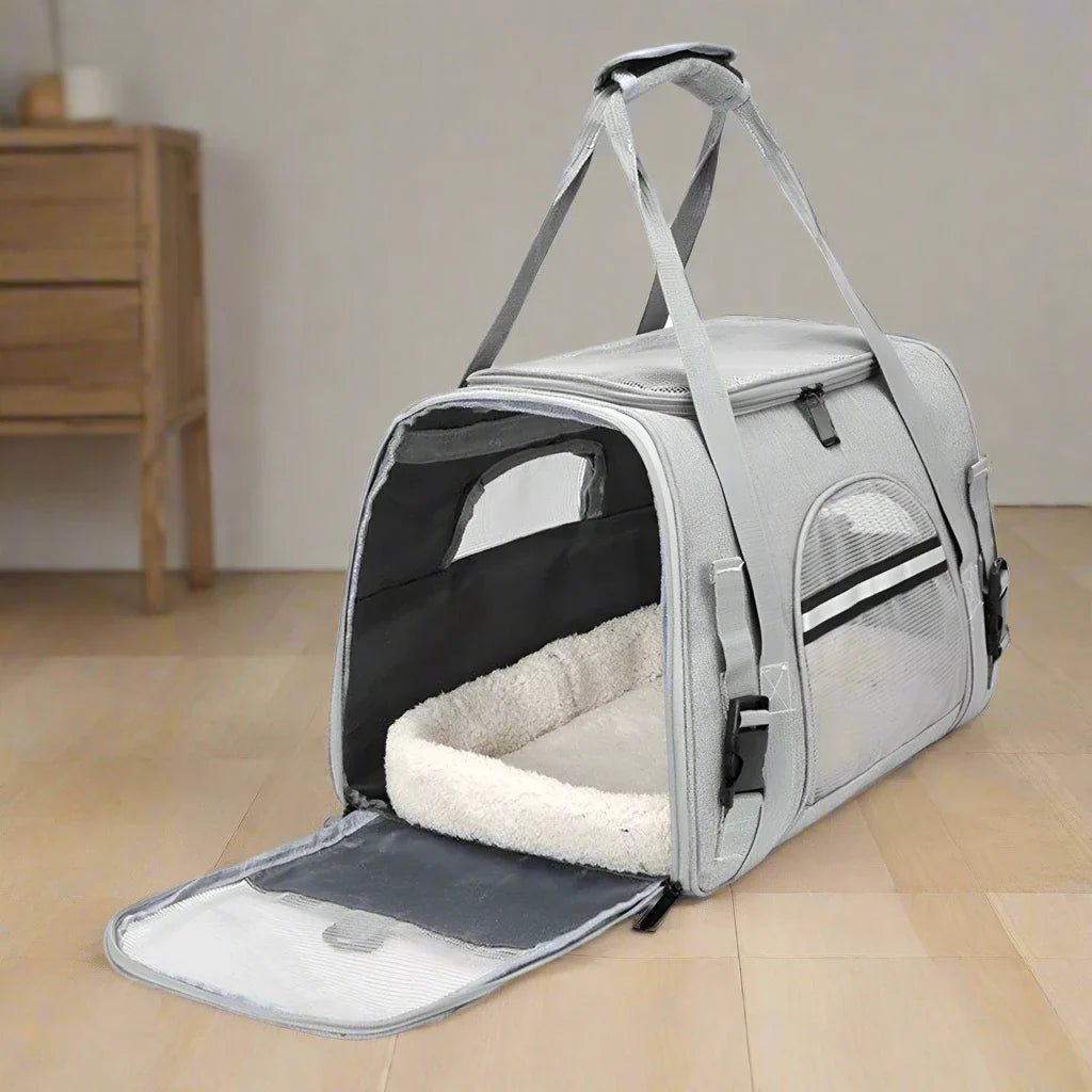 Sac de Transport pour Chien - DogCarrierBag™ - Gris - La Maison Ideale Des Chiens