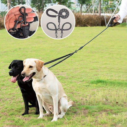 Laisse double pour chien | AntiCroisement - La Maison Ideale Des Chiens