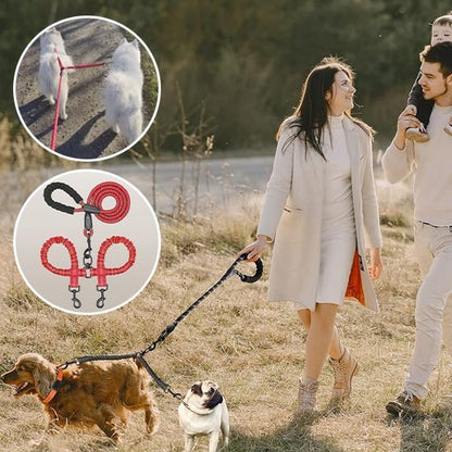 Laisse double pour chien | AntiCroisement - La Maison Ideale Des Chiens