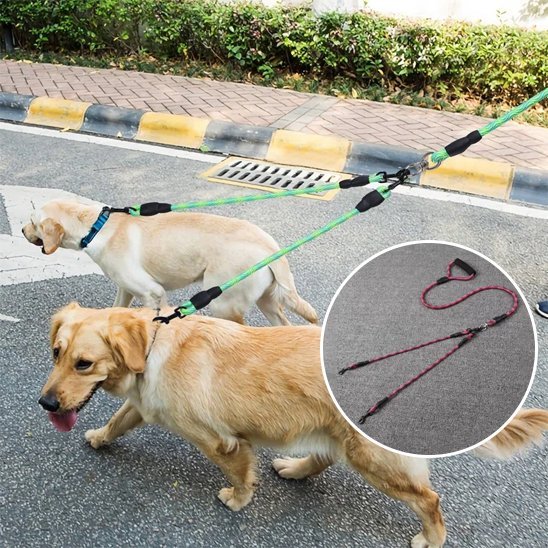 Laisse double pour chien | Sécurité & Confort - La Maison Ideale Des Chiens