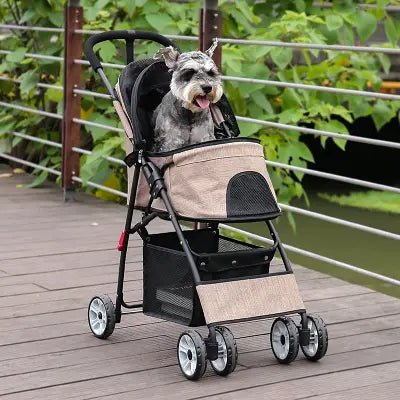 Poussette pour Chien - PetStroller™ - Beige - La Maison Ideale Des Chiens