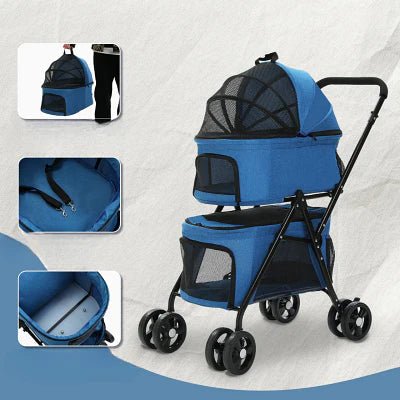Poussette pour Chien - PetStroller™ - Bleu - La Maison Ideale Des Chiens