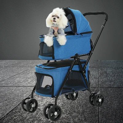 Poussette pour Chien - PetStroller™ - Bleu - La Maison Ideale Des Chiens