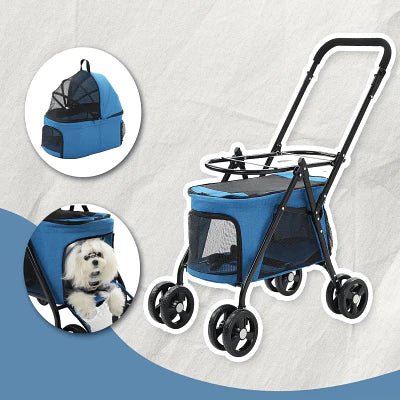 Poussette pour Chien - PetStroller™ - Bleu - La Maison Ideale Des Chiens