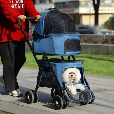 Poussette pour Chien - PetStroller™ - Bleu - La Maison Ideale Des Chiens