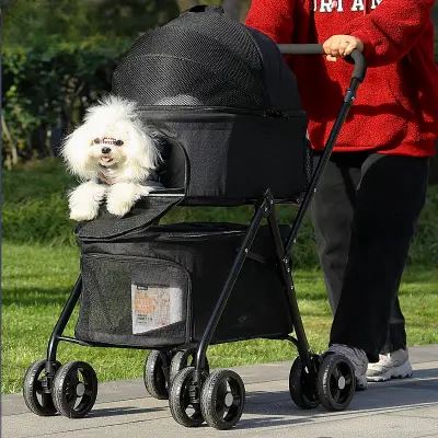 Poussette pour Chien - PetStroller™ - Noir - La Maison Ideale Des Chiens