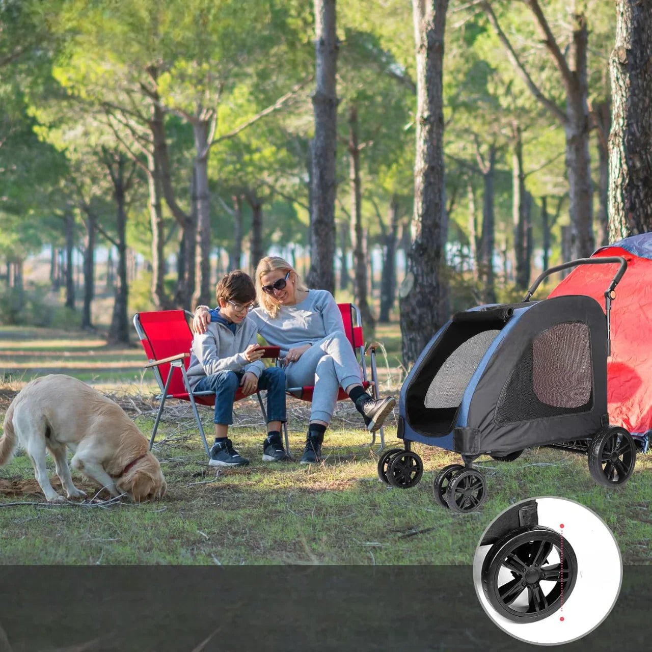 Poussette pour Chien - StrollyPet™ - Bleu - La Maison Ideale Des Chiens