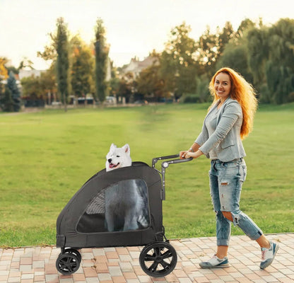 Poussette pour Chien - StrollyPet™ - Noir - La Maison Ideale Des Chiens
