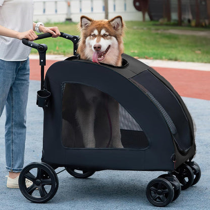 Poussette pour Chien - StrollyPet™ - Noir - La Maison Ideale Des Chiens