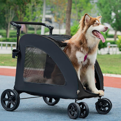 Poussette pour Chien - StrollyPet™ - Noir - La Maison Ideale Des Chiens