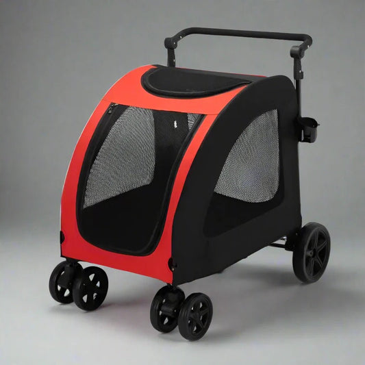 Poussette pour Chien - StrollyPet™ - Rouge - La Maison Ideale Des Chiens