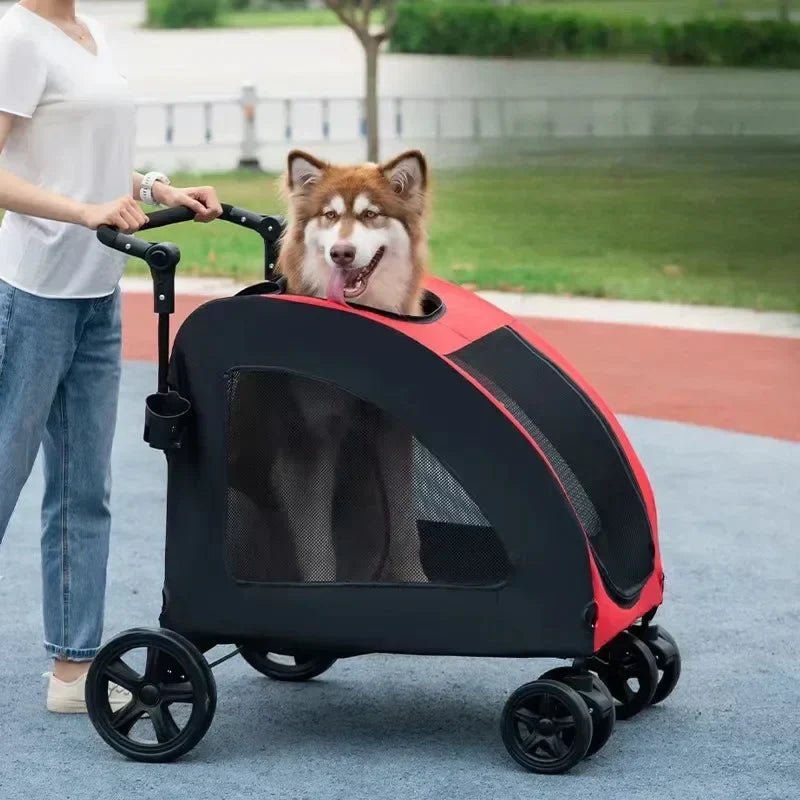 Poussette pour Chien - StrollyPet™ - Rouge - La Maison Ideale Des Chiens