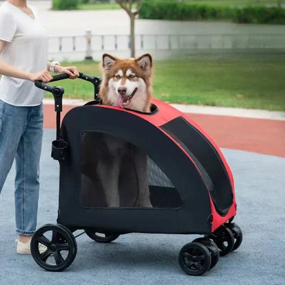 Poussette pour Chien - StrollyPet™ - Rouge - La Maison Ideale Des Chiens