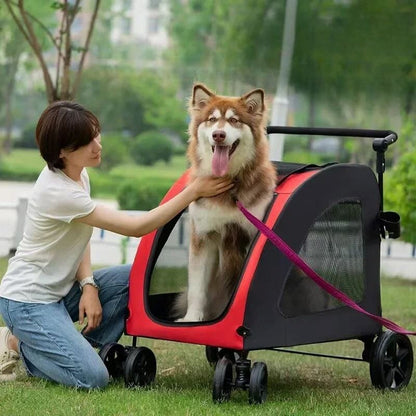 Poussette pour Chien - StrollyPet™ - Rouge - La Maison Ideale Des Chiens