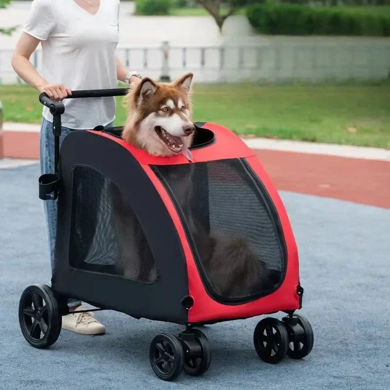 Poussette pour Chien - StrollyPet™ - Rouge - La Maison Ideale Des Chiens