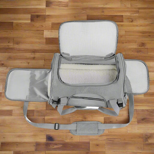 Sac de Transport pour Chien - DogCarrierBag™ - Gris - La Maison Ideale Des Chiens