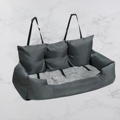SIEGE AUTO POUR CHIEN - CarrierTravelDog™ - Gris - La Maison Ideale Des Chiens